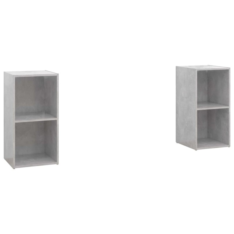 vidaXL Muebles de salón de pared 2 pzs madera ingeniería gris hormigón
