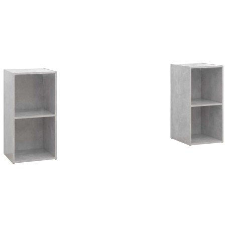 vidaXL Muebles de salón de pared 2 pzs madera ingeniería gris hormigón