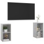 vidaXL Muebles de salón de pared 2 pzs madera ingeniería gris hormigón