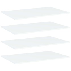 vidaXL Estantes para estantería 4 uds contrachapada blanco 80x50x1,5cm