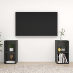 vidaXL Muebles de salón de pared 2 piezas madera de ingeniería gris