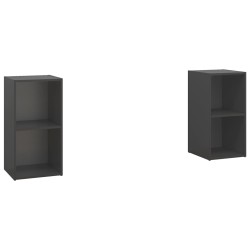 vidaXL Muebles de salón de pared 2 piezas madera de ingeniería gris