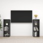 vidaXL Muebles de salón 2 piezas madera ingeniería gris 107x35x37 cm
