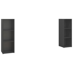 vidaXL Muebles de salón 2 piezas madera ingeniería gris 107x35x37 cm