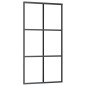 vidaXL Puerta corredera ESG vidrio y aluminio negra 102x205 cm vidaXL Puerta corredera ESG vidrio y aluminio negra 102x205 cm