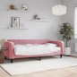vidaXL Sofá cama con colchón terciopelo rosa 90x200 cm
