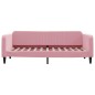 vidaXL Sofá cama con colchón terciopelo rosa 90x200 cm