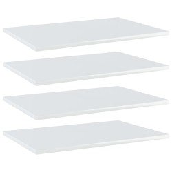 vidaXL Estante estantería 4uds contrachapada blanco brillo 60x40x1,5cm