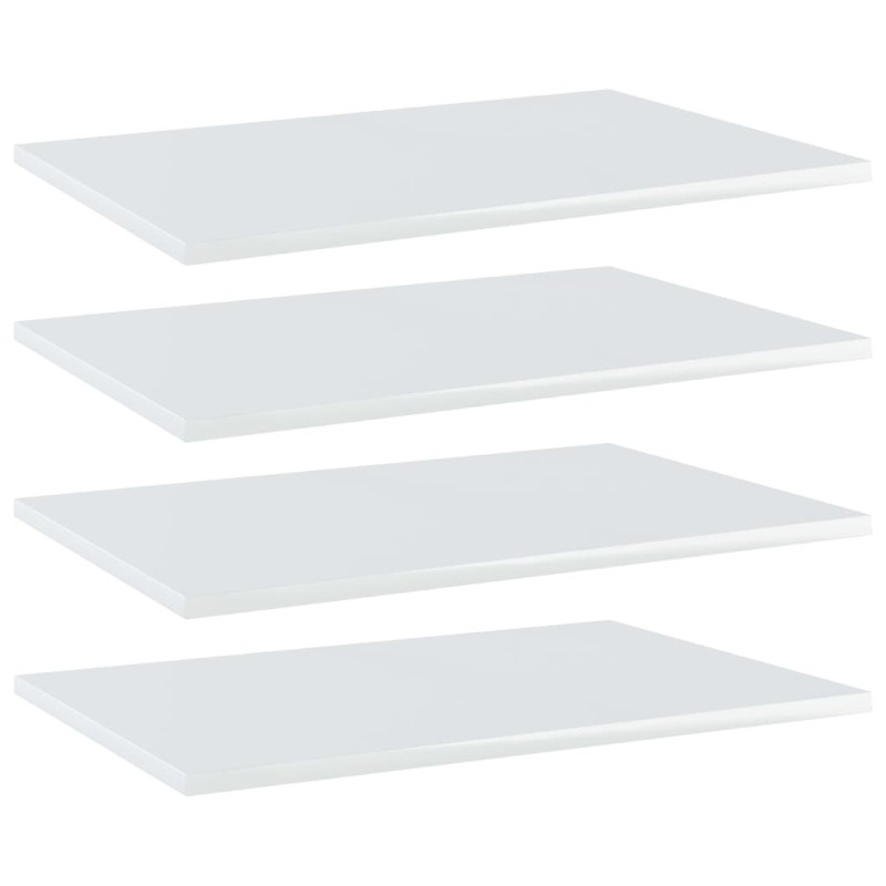 vidaXL Estante estantería 4uds contrachapada blanco brillo 60x40x1,5cm vidaXL Estante estantería 4uds contrachapada blanco brillo 60x40x1,5cm