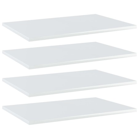 vidaXL Estante estantería 4uds contrachapada blanco brillo 60x40x1,5cm