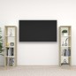 vidaXL Muebles de salón 2 pzas madera ingeniería blanco y roble Sonoma