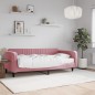 vidaXL Sofá cama con colchón terciopelo rosa 100x200 cm vidaXL Sofá cama con colchón terciopelo rosa 100x200 cm