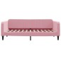 vidaXL Sofá cama con colchón terciopelo rosa 100x200 cm vidaXL Sofá cama con colchón terciopelo rosa 100x200 cm