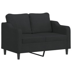 vidaXL Sofá de 2 plazas de tela negro 120 cm