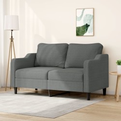 vidaXL Sofá de 2 plazas de tela gris oscuro 140 cm