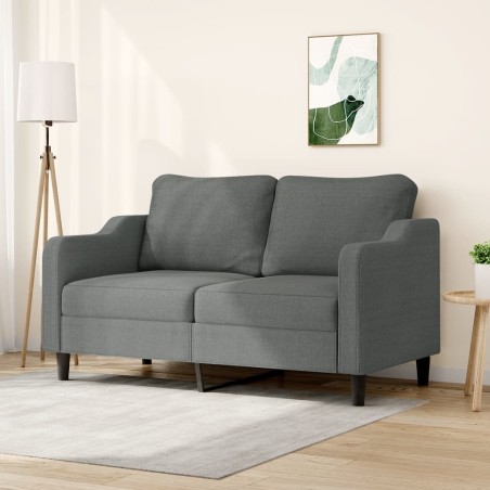 vidaXL Sofá de 2 plazas de tela gris oscuro 140 cm