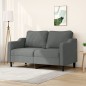 vidaXL Sofá de 2 plazas de tela gris oscuro 140 cm vidaXL Sofá de 2 plazas de tela gris oscuro 140 cm