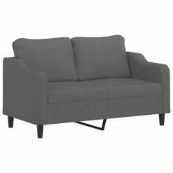 vidaXL Sofá de 2 plazas de tela gris oscuro 140 cm