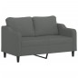 vidaXL Sofá de 2 plazas de tela gris oscuro 140 cm vidaXL Sofá de 2 plazas de tela gris oscuro 140 cm