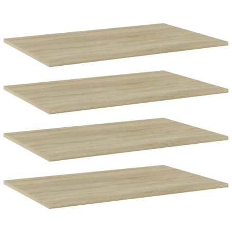 vidaXL Estante estantería 4 uds contrachapada roble Sonoma 80x50x1,5cm