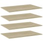 vidaXL Estante estantería 4 uds contrachapada roble Sonoma 80x50x1,5cm