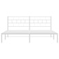 vidaXL Estructura de cama con cabecero metal blanca 200x200 cm vidaXL Estructura de cama con cabecero metal blanca 200x200 cm