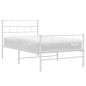 vidaXL Estructura cama metal cabecero y pie de cama blanca 100x190 cm vidaXL Estructura cama metal cabecero y pie de cama blanca 100x190 cm