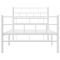 vidaXL Estructura cama metal cabecero y pie de cama blanca 100x190 cm vidaXL Estructura cama metal cabecero y pie de cama blanca 100x190 cm