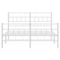 vidaXL Estructura cama metal con cabecero y estribo blanco 160x200 cm vidaXL Estructura cama metal con cabecero y estribo blanco 160x200 cm