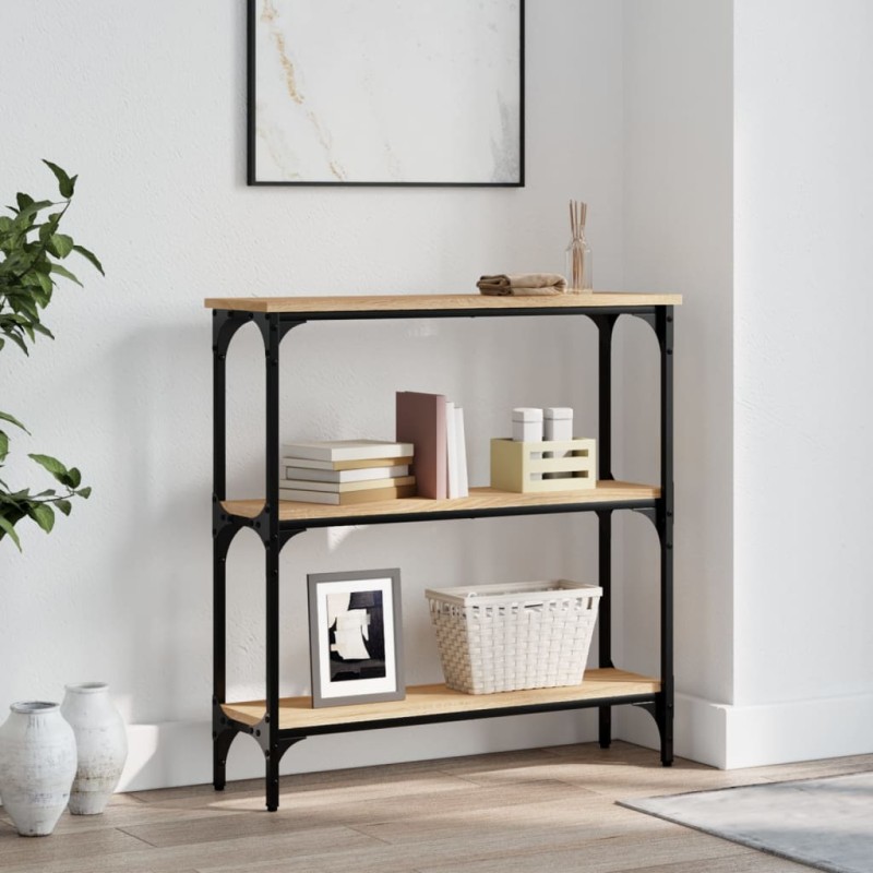 vidaXL Mesa consola madera de ingeniería roble Sonoma 75x22,5x75 cm