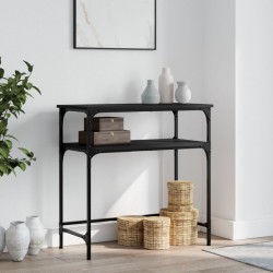 vidaXL Mesa consola madera de ingeniería negra 75x35,5x75 cm