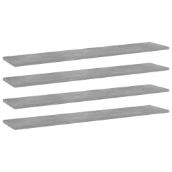 vidaXL Estante para estantería 4 uds madera gris hormigón 100x20x1,5cm