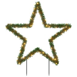 vidaXL Estrella de luz decorativa Navidad con estacas 80 LED 60 cm