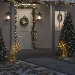 vidaXL Estrella fugaz de luces Navidad con estacas 80 LED 62 cm