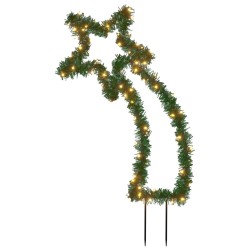 vidaXL Estrella fugaz de luces Navidad con estacas 80 LED 62 cm