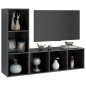 vidaXL Muebles de salón 2 piezas madera ingeniería gris brillo vidaXL Muebles de salón 2 piezas madera ingeniería gris brillo