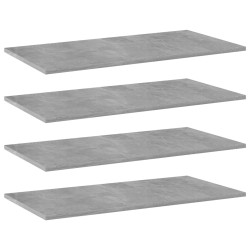 vidaXL Estante estantería 4uds contrachapada gris hormigón 80x40x1,5cm