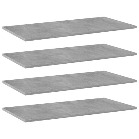 vidaXL Estante estantería 4uds contrachapada gris hormigón 80x40x1,5cm