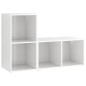 vidaXL Muebles de salón 2 piezas madera de ingeniería blanco brillo