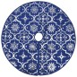 vidaXL Falda del árbol de Navidad de lujo con calcetín tela azul 122cm vidaXL Falda del árbol de Navidad de lujo con calcetín tela azul 122cm