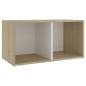vidaXL Muebles de salón 4 pzas madera ingeniería blanco y roble Sonoma