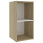 vidaXL Muebles de salón 4 pzas madera ingeniería blanco y roble Sonoma