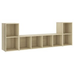 vidaXL Muebles de salón 3 piezas madera de ingeniería roble Sonoma
