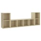 vidaXL Muebles de salón 3 piezas madera de ingeniería roble Sonoma