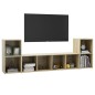 vidaXL Muebles de salón 3 piezas madera de ingeniería roble Sonoma