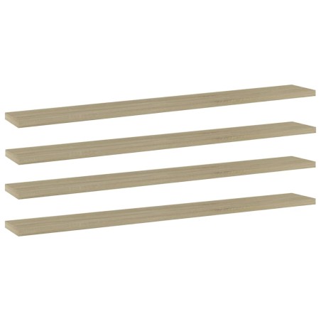 vidaXL Estante estantería 4 uds contrachapada roble Sonoma 80x10x1,5cm