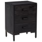 vidaXL Mesita de noche madera maciza pino reciclada negra 40x30x55 cm vidaXL Mesita de noche madera maciza pino reciclada negra 40x30x55 cm
