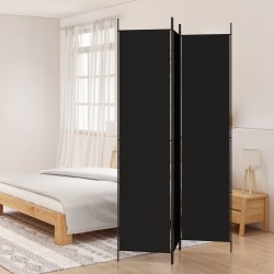 vidaXL Biombo divisor de 3 paneles de tela negro 150x220 cm