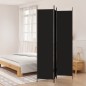 vidaXL Biombo divisor de 3 paneles de tela negro 150x220 cm vidaXL Biombo divisor de 3 paneles de tela negro 150x220 cm