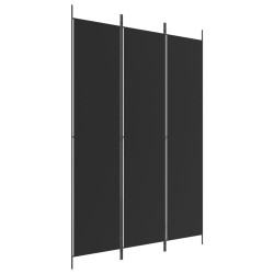 vidaXL Biombo divisor de 3 paneles de tela negro 150x220 cm